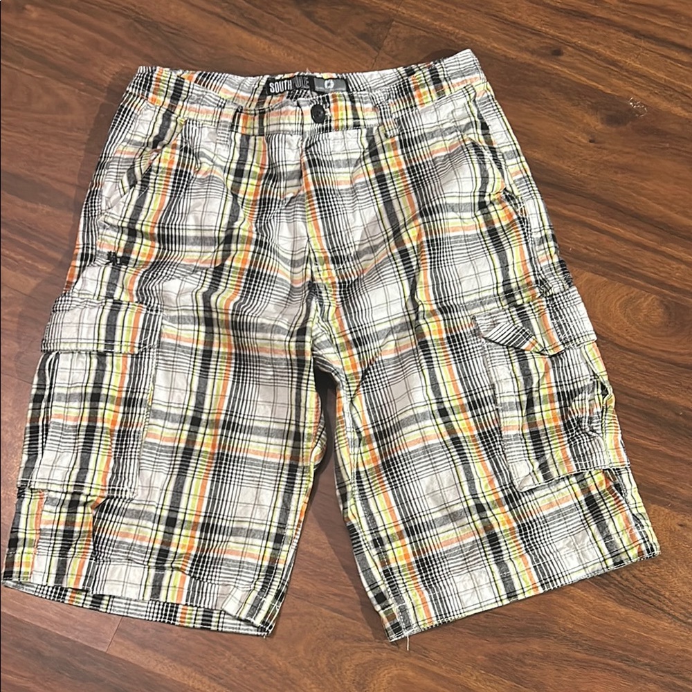 South Pole Orange and Black Cargo Shorts